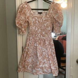 1. STATE square neck puff sleeved dress